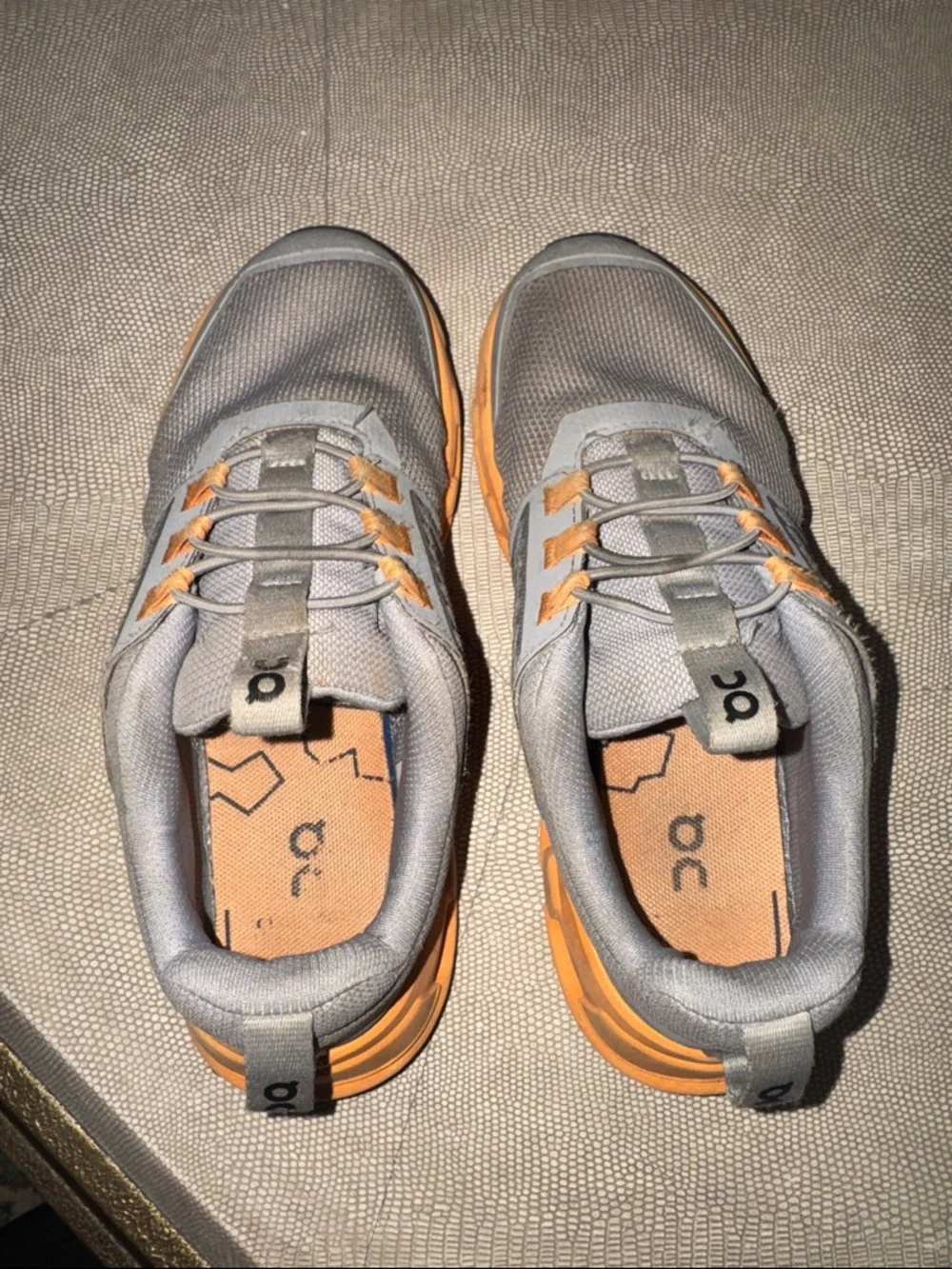 Boys OnCloud Tennis shoes
Size 1.5
Grey/orange
Used but with lots of wear left! - Picture 3 of 7
